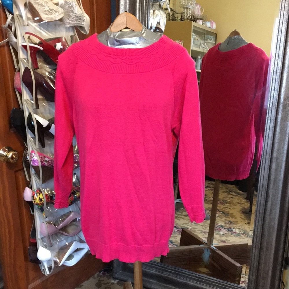 Pink oversized tunic sweater